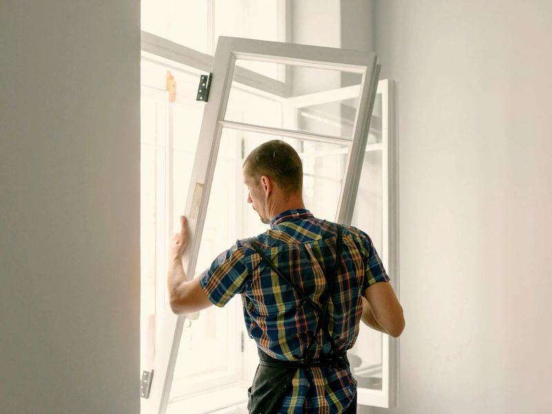Pose d'un châssis de fenêtre